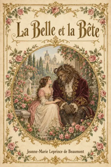 Jeanne-Marie Leprince de Beaumont의 책 《La Belle et la Bête》 표지