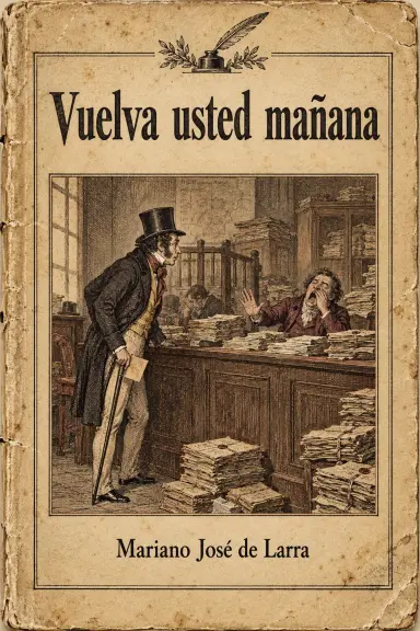 Mariano José de Larra的书《Vuelva usted mañana》的封面