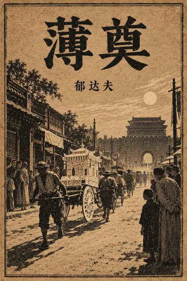 郁达夫的书《薄奠》的封面