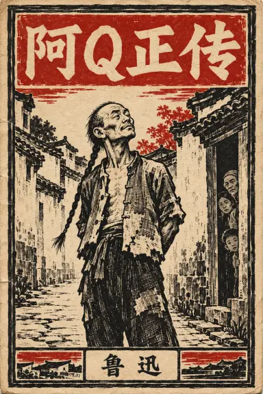 鲁迅的书《阿Q正传》的封面